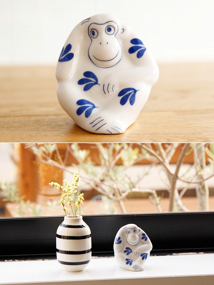 LisaLarson リサ・ラーソン 磁器 おもうさる【LisaLarson リサ・ラーソン 猿 申 置物 オブジェ 干支 波佐見焼 インテリア おしゃれ かわいい 可愛い 女性 北欧雑貨 リサラーソン ギフト お正月 正月飾り 誕生日 クリスマス プレゼント 結婚祝い】