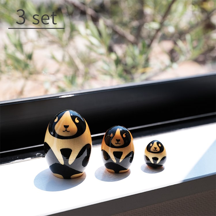 アニマル マトリョーシカ 9cm 3個組 ■ウサギ【VOLGA ヴォルガ 動物 うさぎ ラビット 人形 オブジェ 工芸品 ロシア 手作り おもちゃ 北欧雑貨 雑貨 インテリア インテリア雑貨 おしゃれ 北欧 可愛い かわいい ギフト プレゼント 手描き 子ども 子供 女性】