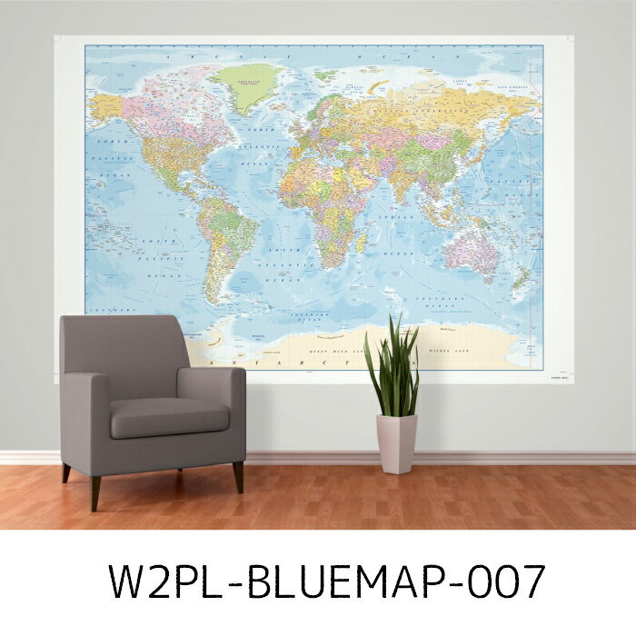 【在庫処分】輸入壁紙 イギリス1WALL 232×158センチ W2PL-BLUEMAP-001 1