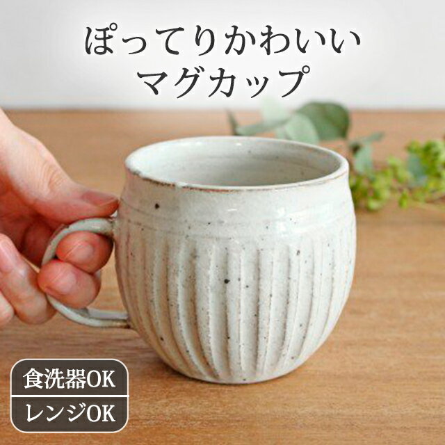 美濃焼 マグカップ 粉引 鎬 しのぎ コーヒーカップ｜白 8cm 食洗機対応 電子レンジ対応 おしゃれ かわいい 陶器 ベストセラー｜父の日 プレゼント ギフト