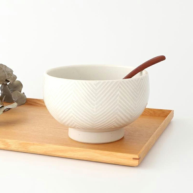おおどん ヘリンボーン ブラウン ホワイト 陶器 ORIME 波佐見焼 どんぶり 丼｜ おしゃれ かわいい 手仕事 和食器 日本製 ギフト プレゼント 結婚祝い