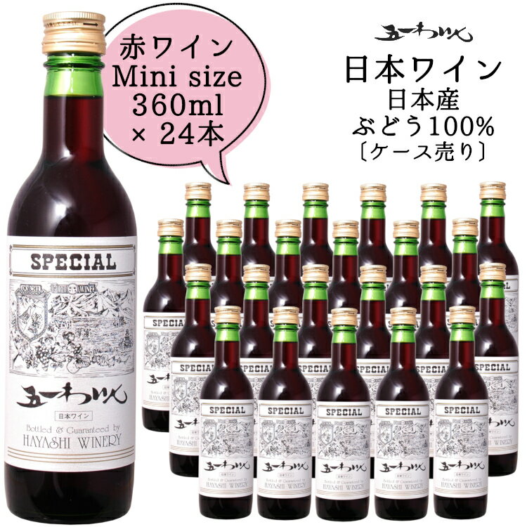 五一わいん スペシャル 赤 ハーフボトル 360ml×24本〔1ケース〕 / 日本ワイン 林農園 辛口 ライトボディ ハーフサイズANM 016528