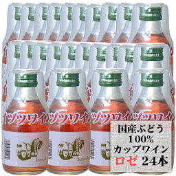 井筒ワイン カップワイン ロゼ 180ml×24本 1ケース / プラコップ付き 日本ワイン 飲みきりミニサイズ カップ酒 長野 桔梗ヶ原ワインバレー 行楽 BBQ お祝 集まり 晩酌 016625