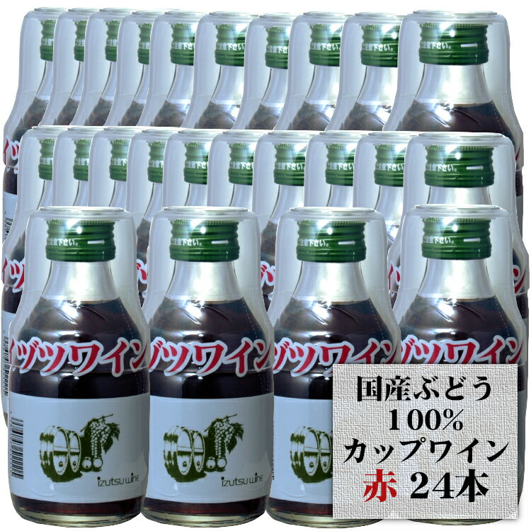 井筒ワイン カップワイン 赤 180ml×24本セット 1ケース / プラコップ付き 日本ワイン 飲みきりミニサイズ カップ酒 長野 桔梗ヶ原ワインバレー 行楽 BBQ お祝 集まり 晩酌 009049