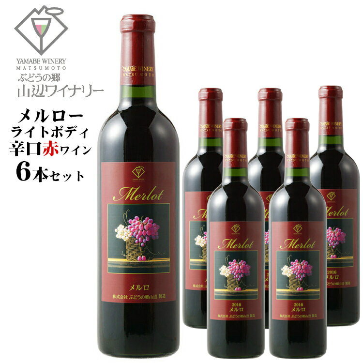 山辺ワイナリー メルロ ライトボディ 720ml×6本セット / 日本ワイン 長野県産