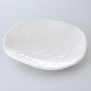 美濃焼 白志野手びねり8.0皿(大皿)約25.5x4.2cm