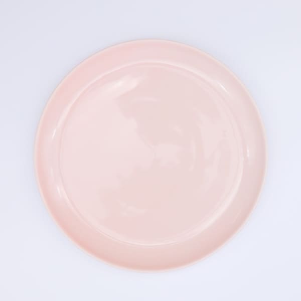 美濃焼 ライトピンク丸プレートM(中皿)淡ピンク 約20.6x2.5cm