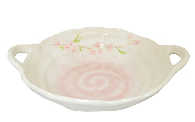 うらら 両手付鉢 皿 おしゃれ 磁器 美濃焼 食器 お皿 皿 大皿 プレート 揚げ物皿 盛り皿 突き出し皿 和朝食 シック モダン シンプル カフェ風 カフェ食器 食洗機使用可 電子レンジ使用可