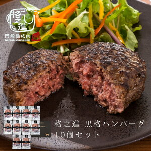 格之進 黒格 ハンバーグ 10個セット ギフト 冷凍 黒毛和牛 送料無料 無添加