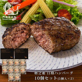 格之進 白格ハンバーグ 10個セット（5個入×2セット）ギフト 冷凍 送料無料 黒毛和牛 無添加