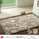 玄関 マット トルコ ウィルトン 織り カービング 約60×90cm ベージュ 抗菌防臭 消臭 へたりにくい エレガント(3)
