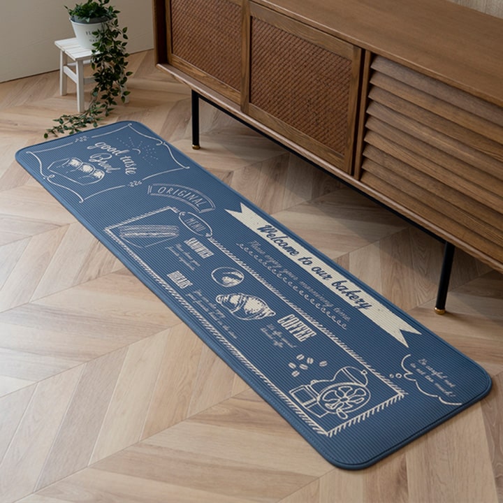 キッチンマット お手入れ簡単 ふんわり 滑りにくい 断熱性 ヴィンテージ柄 約50×180cm