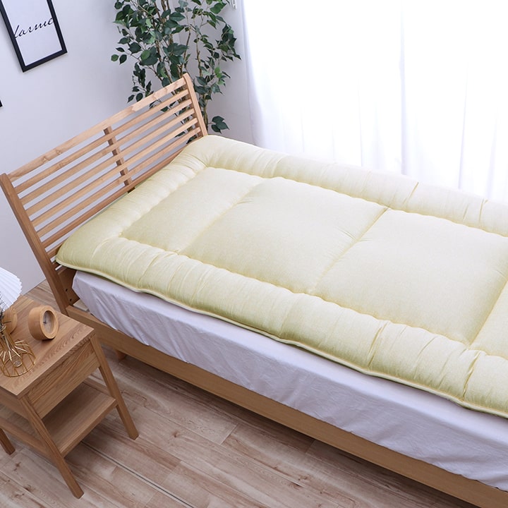 寝具 清潔 快適 敷き布団 ダニ増殖抑制 日本製 無地 シンプル シングル ベッド用 約95×195cm