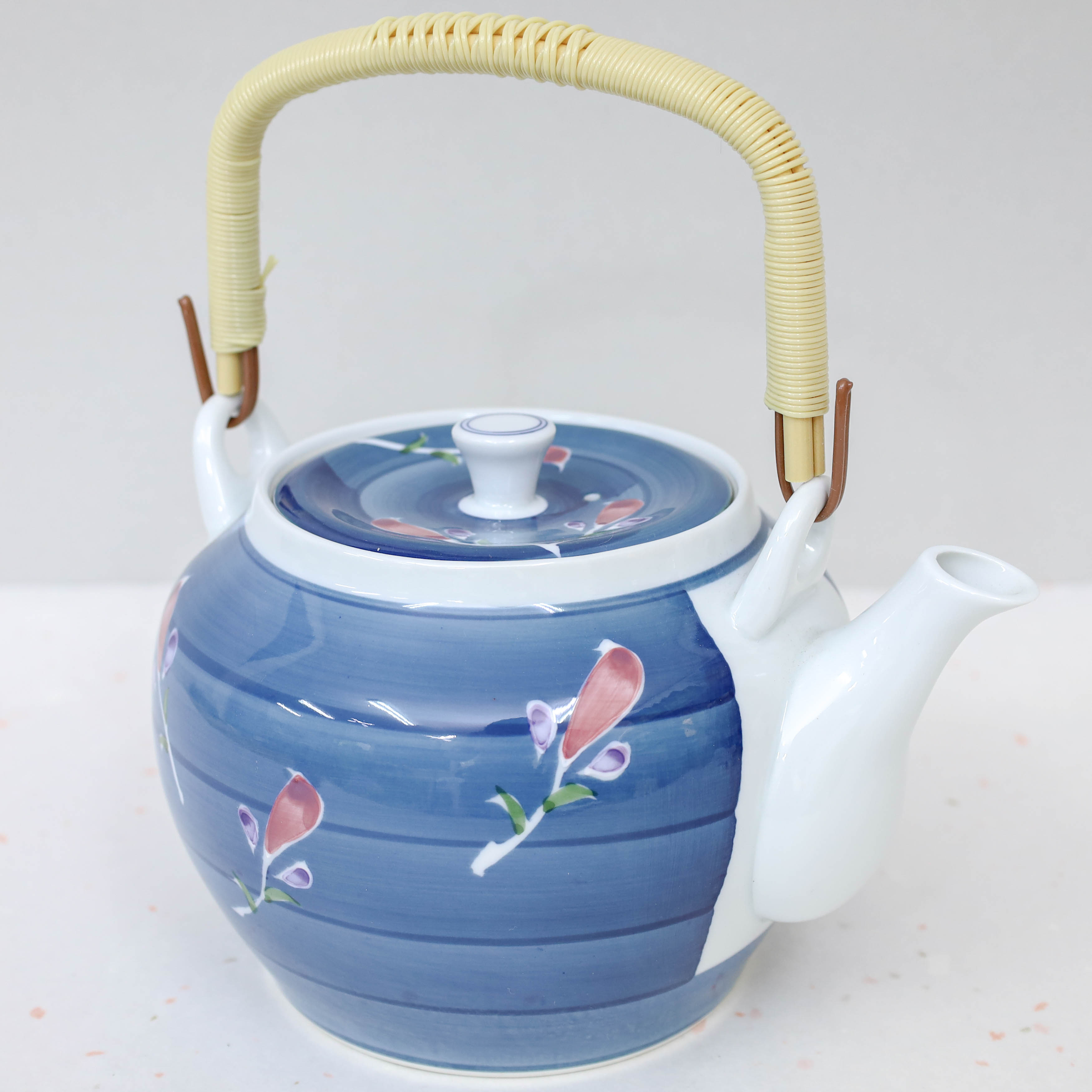 【11/14~11/16 23:59まで クーポン10%+P20倍 セール】 ＼ 肥前吉田焼 ／ 【 副千製陶所 】 日本製 特大 土瓶 10号 有田焼 呉須巻二色花 大きめ 特大サイズ 土瓶急須 国産 旅館 来客用 宴会 会議 法事 会社 店舗用 オフィス 業務用 食洗器対応 内容量 約1850ml 急須 波佐見焼