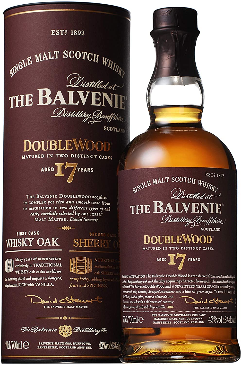 バルヴェニー 17年 ダブルウッド 43% / THE BALVENIE 17y DOUBLE WOOD whisky 送料込み