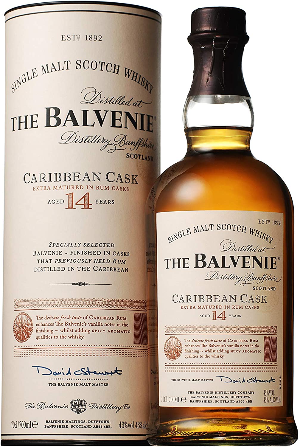 バルヴェニー 14年 カリビアンカスク 700ml The BALVENIE 14 YEARS whisky 送料込み