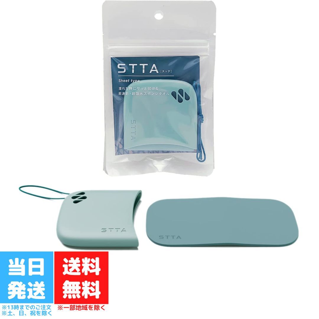 アイオン STTA シートタイプ ミント 折り畳み タオル 超速乾 超吸水 専用ケース 携帯用 防災 キャンプグッズ 送料無料のサムネイル