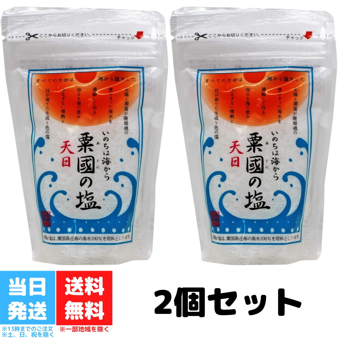 粟國の塩 天日 100g 2個セット 沖縄海塩研究所 塩 しお 沖縄の塩 天日塩 天日海塩 天然塩 食塩 ソルト 天日 海水 天日干し ご当地 調味料 高級 沖縄 ご当地 送料無料 1