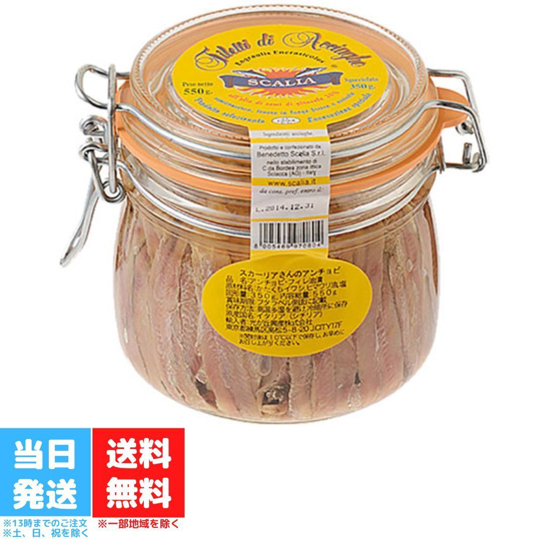 スカーリアさんのアンチョビ 550gイタリア acciughe Anchovies カタクチイワシ SCALIA Sicilia シチリア パスタ ピザ ピッツァ アヒージョ 業務用 送料無料