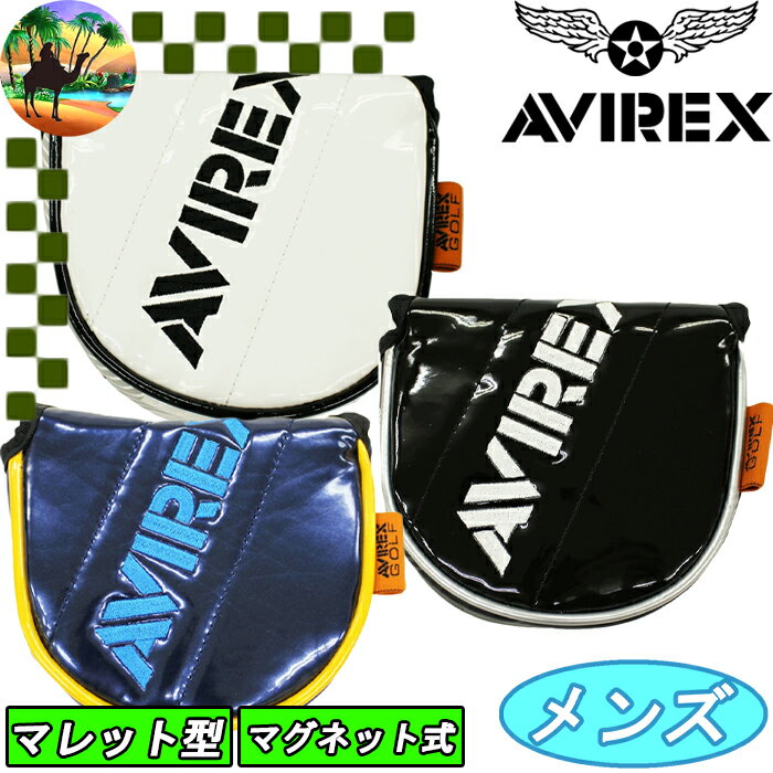 AVXBB1-26PM　アビレックス　パターカバー　マレット型パター用　ヘッドカバー　AVIREX　レアモノ　ゴルフ