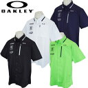 【全品5％引きクーポン有り5/6まで】FOA403526　オークリー　ボタンダウンシャツ　半袖 シャツ　OAKLEY SHIRT　ゴルフ ウェア