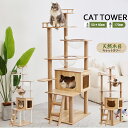 ★楽天ランキング1位★キャットタワー 木製 大型猫 据え置き 猫タワー おしゃれ 多頭飼い 段階 透明宇宙船 ハンモック 猫ハウス おしゃれ 爪とぎ ネコ 猫用...