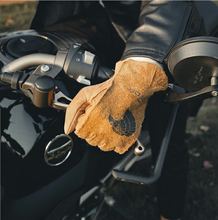 【高品質 本革】 牛革100% ハレーバイク グローブ ガントレット ライダース ワーク 手袋 レザー 皮手袋 アウトドア 断熱 防風 防寒