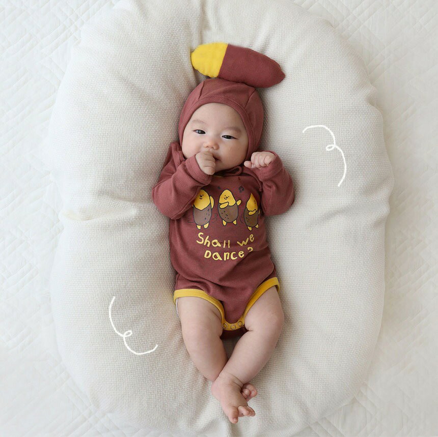 送料無料 ベビー服 ロンパース サツマイモデザイン 帽子付き 長袖 ベビーコスチューム ハロウィン ベビー ボディオール カバーオール 秋 春 北欧風 おしゃれ 赤ちゃん 可愛い 子供服 出産祝い ベビーウェア 楽天海外通販