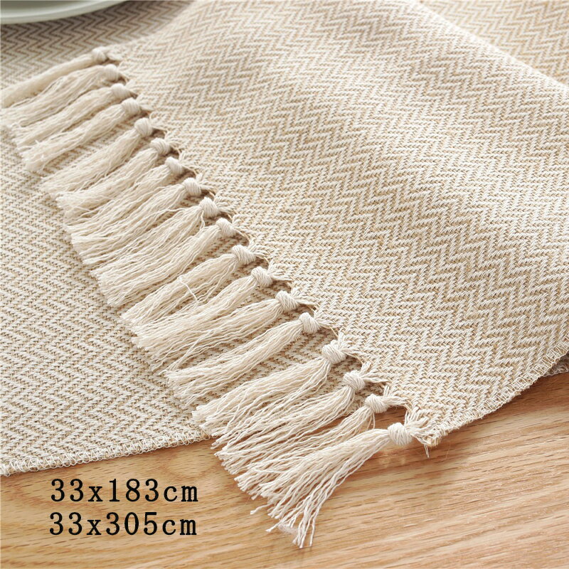 送料無料 リネン テーブルランナー テーブルクロス フリンジ 薄い 中央 撮影用背景布 飾り布 麻布 結婚..