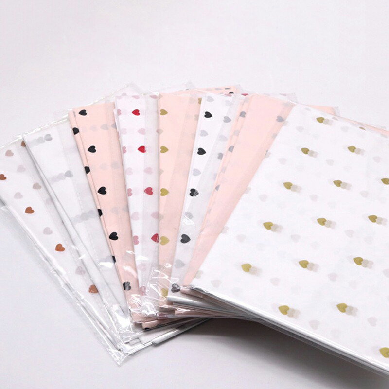 送料無料 10枚入 花の包装 花束包装紙 ラッピング材 50cmx70cm ハート ドット おしゃれ フラワーラッピング 花 パッケージング 綺麗 DIY デコ...