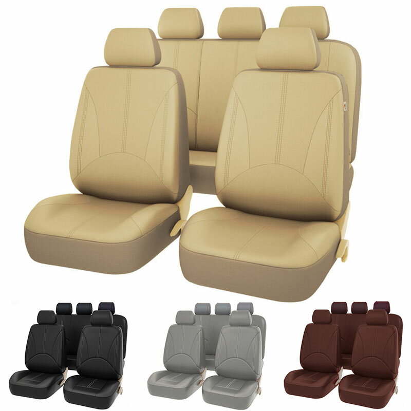 シートカバー 5席セット 汎用性 軽自動車 普通車 合成皮革 レット シートカバー 5席セット 汎用性 軽自動車 普通車 合成皮革 ワイン