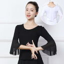 送料無料 ダンス衣装 トップス レディース 半袖 無地 バレエ ジャズ 練習レッスンウエア ストレッチ Tシャツ ブラウス 練習着 古典舞踊 バレエウエア 社交...