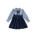 送料無料 ワンピース 子供 学院風 女の子 長袖 ガールズ プリンセスドレス 襟付き 蝶結び フォーマル 可愛い お姫様ドレス おしゃれ カジュアル 通学 部屋着 普段着 洋服 ジュニア服 プレゼント ゆったり 90-140cm 楽天海外通販