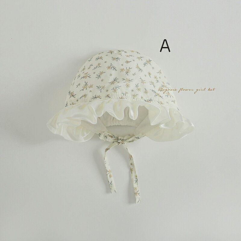 送料無料 ベビー帽子 ボンネット 新生児 帽子 花柄 つば広い 春 韓国風 ひも付き かわいい ベビーファッション 赤ちゃん ベビー 可愛い おしゃれ 女の子 出産準備 出産祝い 楽天海外通販 3