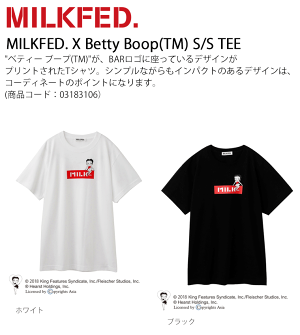 MILKFED(ミルクフェド)ベティーブープがBARロゴに座っているデザインのTシャツです