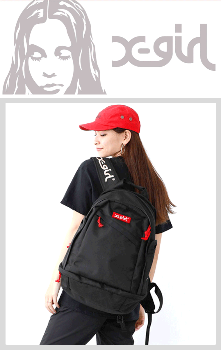 【当店限定販売】エックスガール ニューエラ コラボ リュック【X-girl × NEWERA SPORTS PACK】レディース リュックサック バッグ バックパック 通学 通勤 大容量 31L ノートPC 黒 05172064