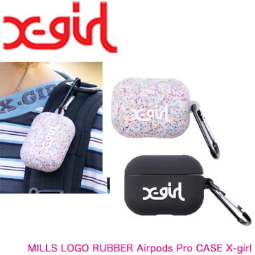 X-girl エックスガール 【MILLS LOGO RUBBER Airpods Pro CASE X-girl】 プロ エアーポッズ ワイヤレスイヤホン ケースヘッドホンケース イヤホンケース ブランド 105221054023