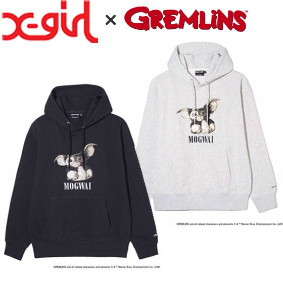 エックスガール X-girl × GREMLINS SWEAT HOODIE グレムリン コラボ パーカー フーディー モグワイ ギズモ スウェット ストリート ブランド 105241012017