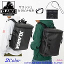 【10 OFF】XLARGE エクストララージ リュック BOX STYLE BACKPACK ボックススタイル バックパック サコッシュポーチ カラビナ付属 通勤 通学 中学生 高校生 大学生 男女兼用 黒 大容量 A4 ストリート ブランド 101231053008