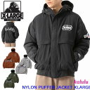 エクストララージ 服 メンズ XLARGE エクストララージ NYLON PUFFER JACKET XLARGE ナイロン パファー ジャケット 長袖 フード パーカー アウター ブルゾン ジャンパー 中綿 通勤 通学 人気 メンズ ブランド ストリート 101233021006