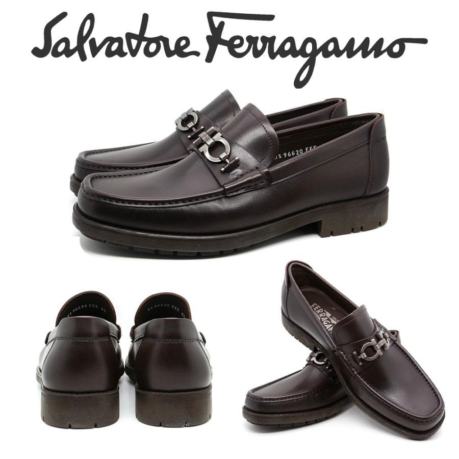 フェラガモ FERRAGAMO メンズ ビジネス レザーシューズ クラシック メンズ ローファー 0390530 MASTER HICKORY 海外輸入品