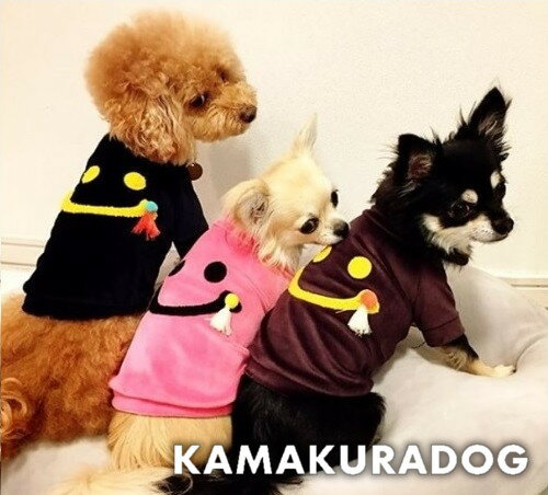 【鎌倉dog】【犬　服】スマイリーベロアシャツ