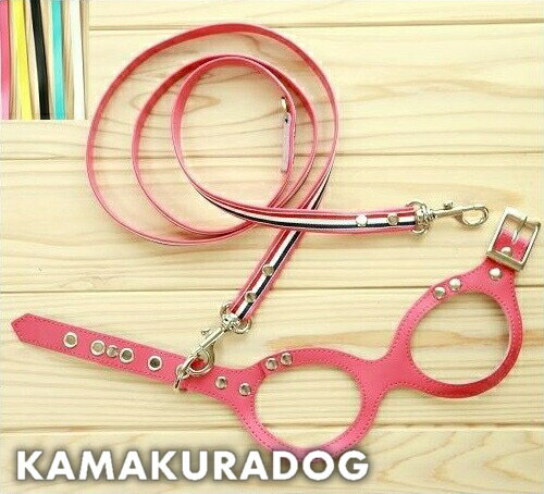 【 犬 リード ペットグッズ 】 ドット＆ストライプリード　鎌倉DOG 散歩 お出かけ リード単品 合皮 ハーネスとお揃い ( ペットグッズ 犬用品 犬服 小型犬 トイプードル ダックス チワワ ドッグウェア ペット おしゃれ かわいい )