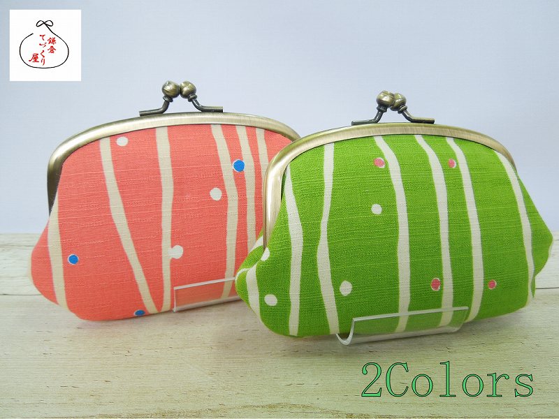 楽天鎌倉てづくり屋がま口財布親子【帯ドット】≪メール便対応≫メール便のみ送料無料　可愛い　小銭入れ　コインケース　和柄　日本製　ギフト　鎌倉てづくり屋 便利