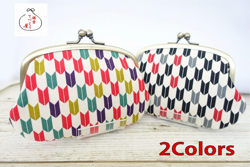 がま口 財布 親子【カラフル矢絣】≪メール便対応≫メール便のみ送料無料　かわいい和柄　プチギフト　古..