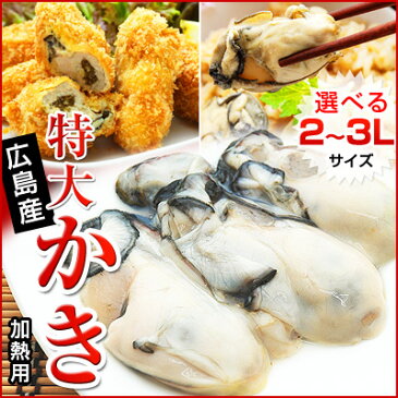 牡蠣 特大 【 3L または 2L サイズ が選べる！ 広島 カキ 冷凍 総重量 1kg （内容量850g）】 かき 牡蛎 むき身 広島県 鍋