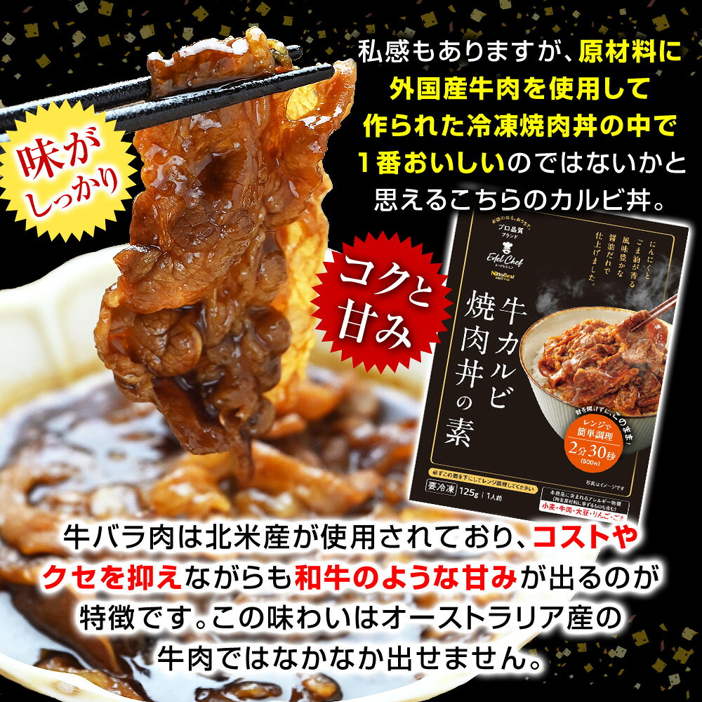 牛カルビ焼肉丼の素 125g 5食 冷凍 日東ベスト 【並盛へ規格変更】 美味しい 味濃いめ 焼き肉丼 焼肉丼 カルビ丼 牛カルビ丼 牛焼肉丼 どんぶりの素 レンジ対応 湯煎 おかず お惣菜 冷凍食品 仕送り 同梱OK kamasho-10004445 釜庄 楽しい食の店【本館】 サンプル画像3