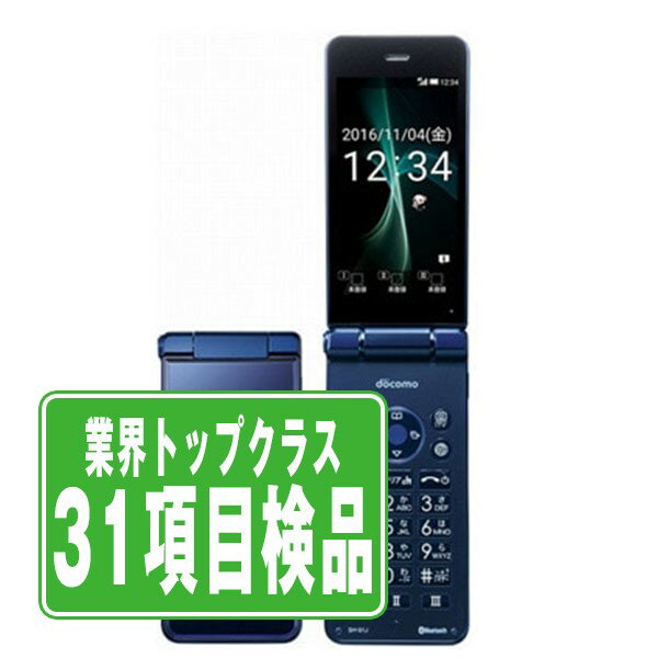 【中古】 SH-01J AQUOS ケータイ Blue Black SIMフリー 本体 ドコモ ガラケー シャープ 【あす楽】 【保証あり】 【送料無料】 sh01jbk7mtm