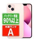 【20日 P2倍】バッテリー90%以上 【中古】 iPhone13 128GB ピンク Aランク SIMフリー 本体 スマホ アイフォン アップル apple 【あす楽】 【保証あり】 【送料無料】 ip13mtm1748b