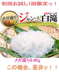 送料無料 福井県お徳用カット済みジャンボ白滝400g16パック満足セット